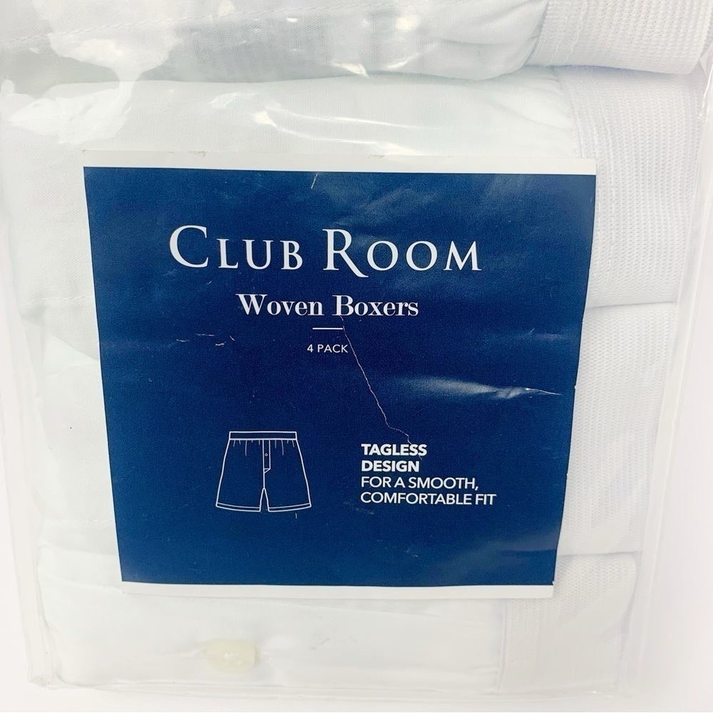 4-Pack Club Room 100% Cotton Tag-Less Woven Boxers Size Large - Picture 7 of 8